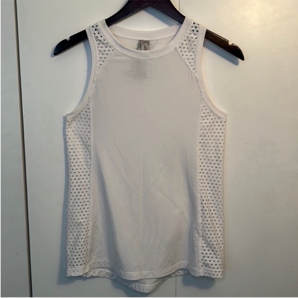 Lorna Jane White Tank Top with Mesh Side Panels